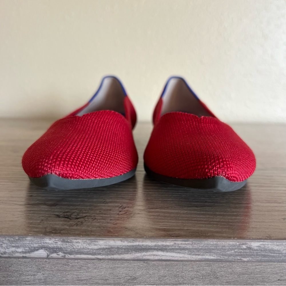 Rothy’s The Point Red Flats Women’s Size 7.5 Slip On Casual Washable Lightweight - Picture 2 of 10